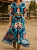 Women's Maxi Dress A Line Dress Vacation Casual Boho Going out Dress Blue