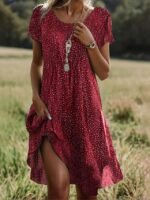 Mini Dress Floral Dress Boho Dress Print Dress Wine