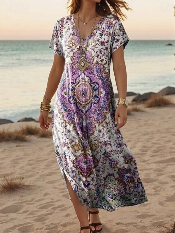 Casual Dress A Line Dress Stylish Casual Vacation Daily Dress Light Purple