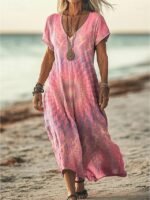 Women's Maxi Dress Casual Dress A Line Dress Stylish Casual Vacation Daily Dress Light Pink