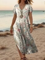 Women's Maxi Dress Casual Dress A Line Dress Stylish Casual Vacation Daily Dress Beige